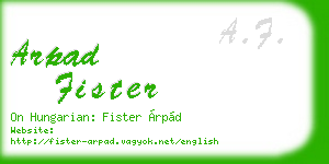 arpad fister business card